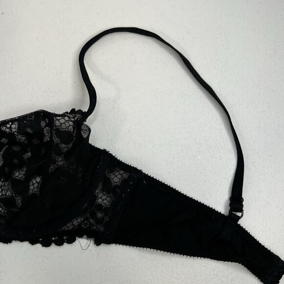 Victoria's Secret Size 34B Bra Very Sexy Lined Demi Push Up Underwire Black Lace - Picture 10 of 16